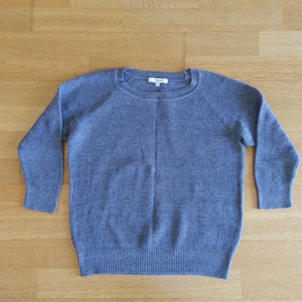 Madewell Bridgeview Cotton Sweater Gray XS